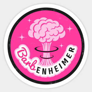 Barbenheimer round print Sticker